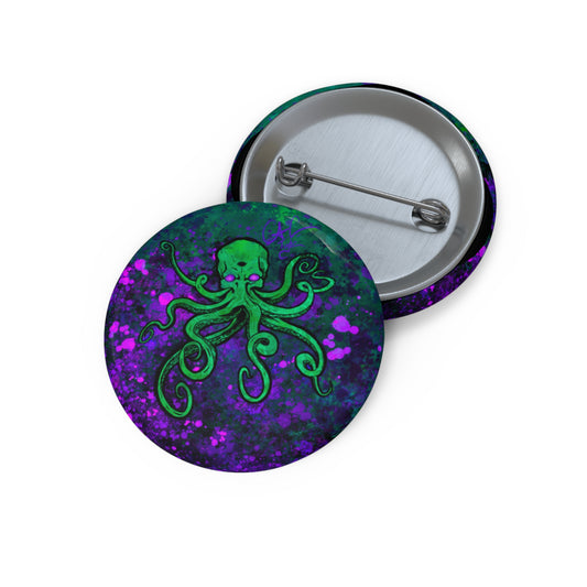 #999A- Beware the Deep- Kraken Pin Button