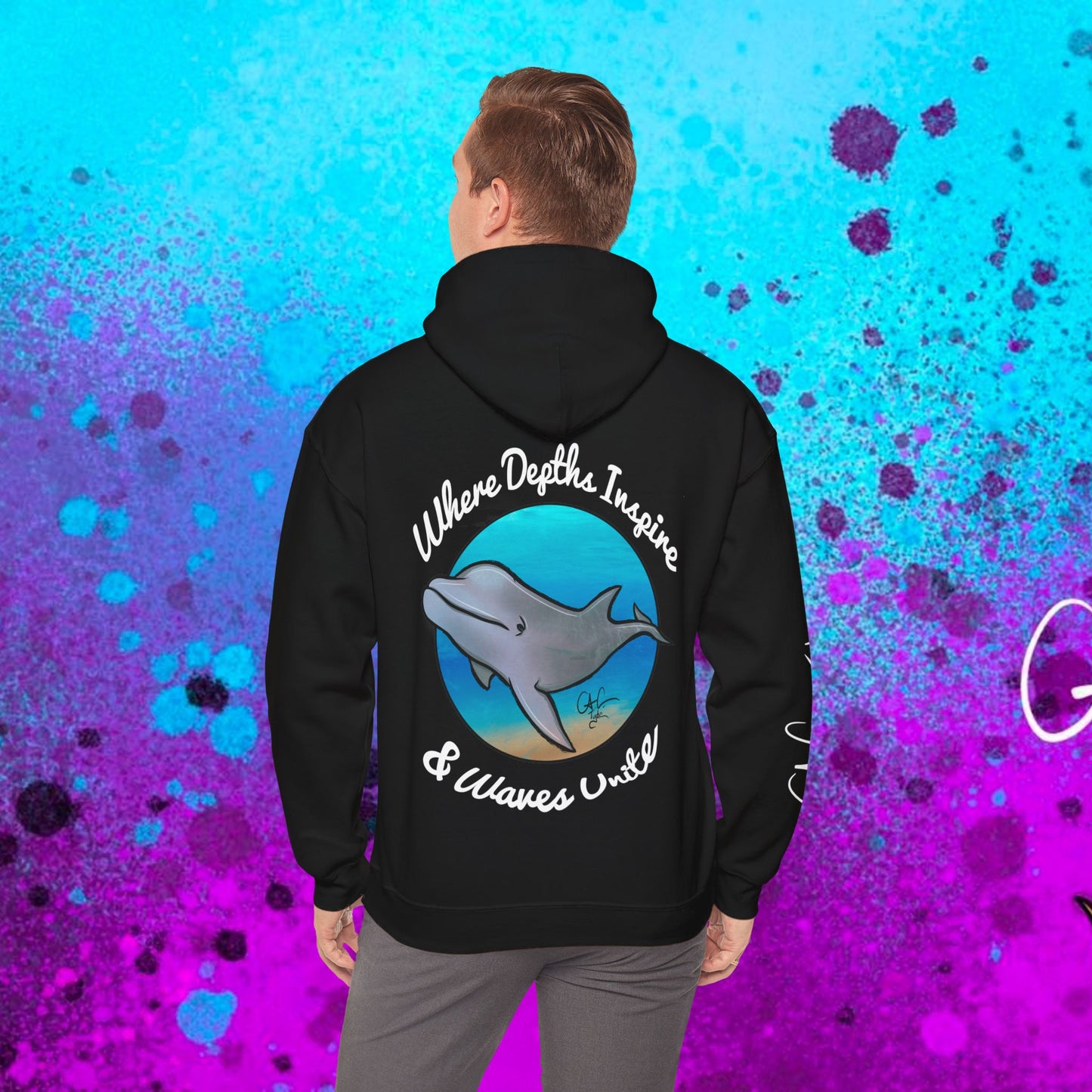 #105 Flipper- Bottlenose Dolphin- Hooded Sweatshirt