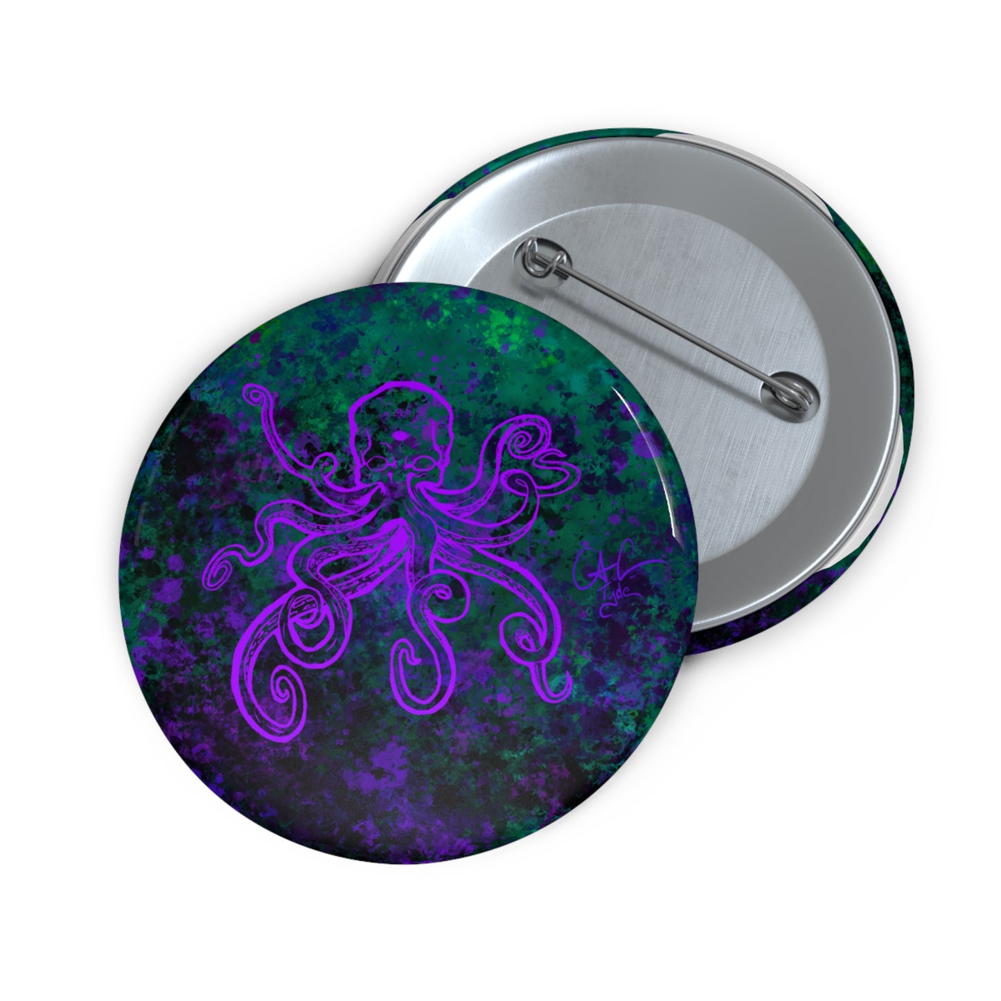 #999A- Beware the Deep- Kraken outline Custom Pin Button