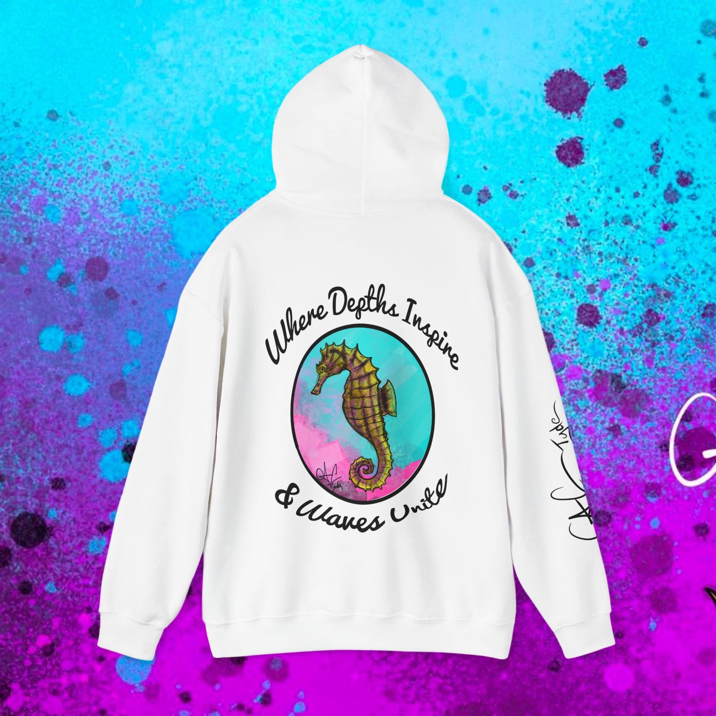 #103 Sea Pony - Lined Seahorse Hooded Sweatshirt