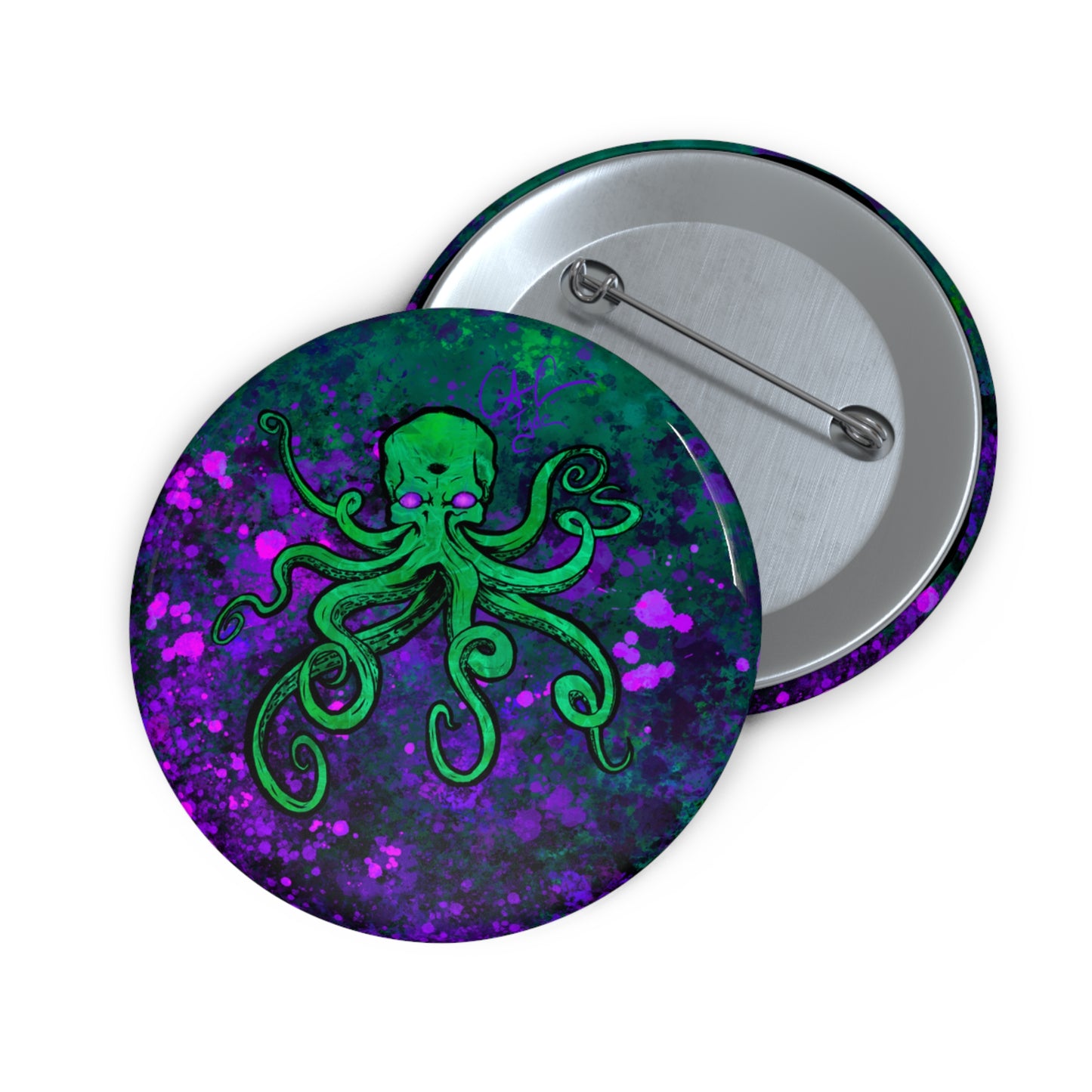 #999A- Beware the Deep- Kraken Pin Button