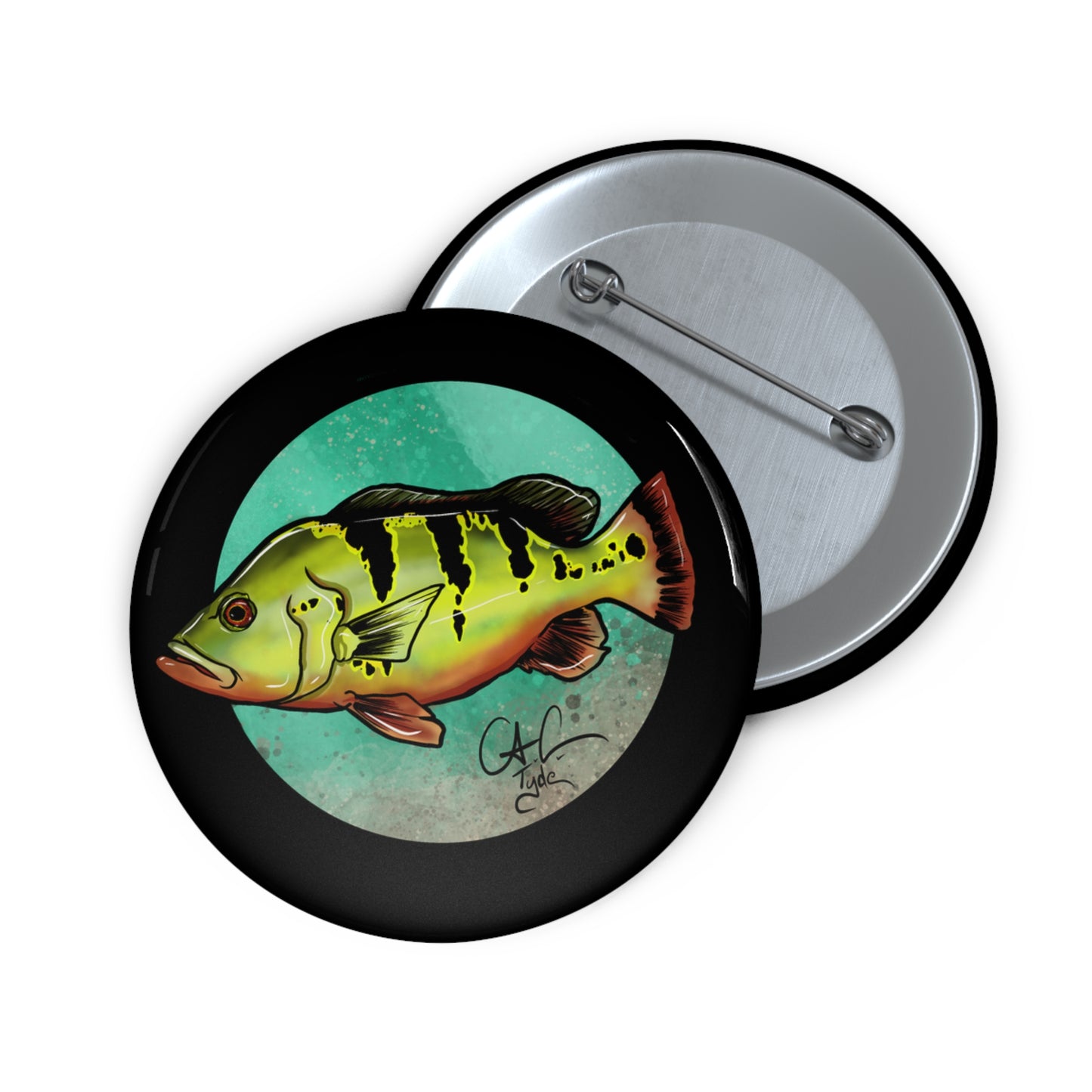 #999A Freshwater Bullies - Peacock Bass Pin Button