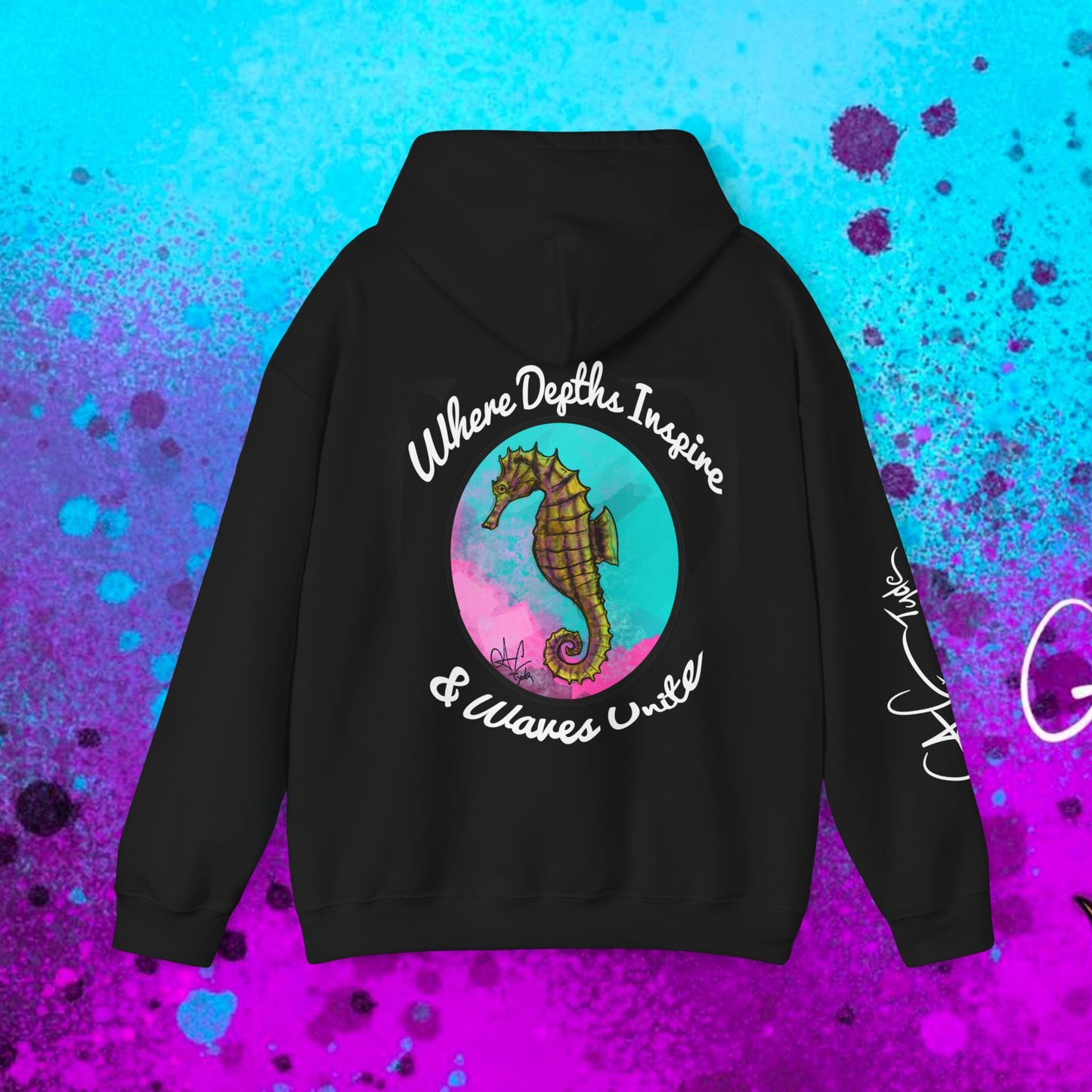 #103 Sea Pony - Lined Seahorse Hooded Sweatshirt