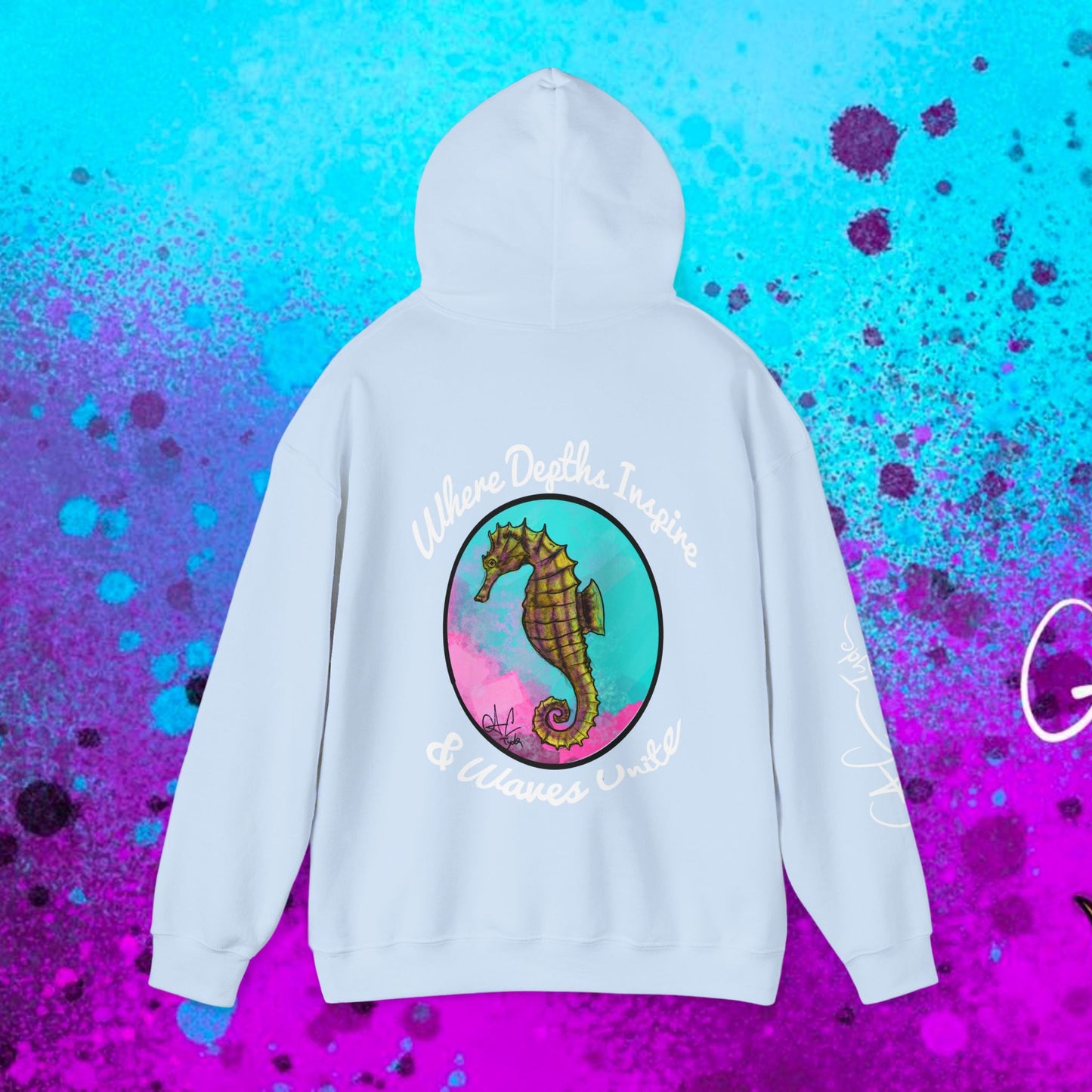 #103 Sea Pony - Lined Seahorse Hooded Sweatshirt