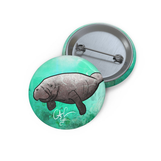 #999A Sea Cow - Manatee Pin Button