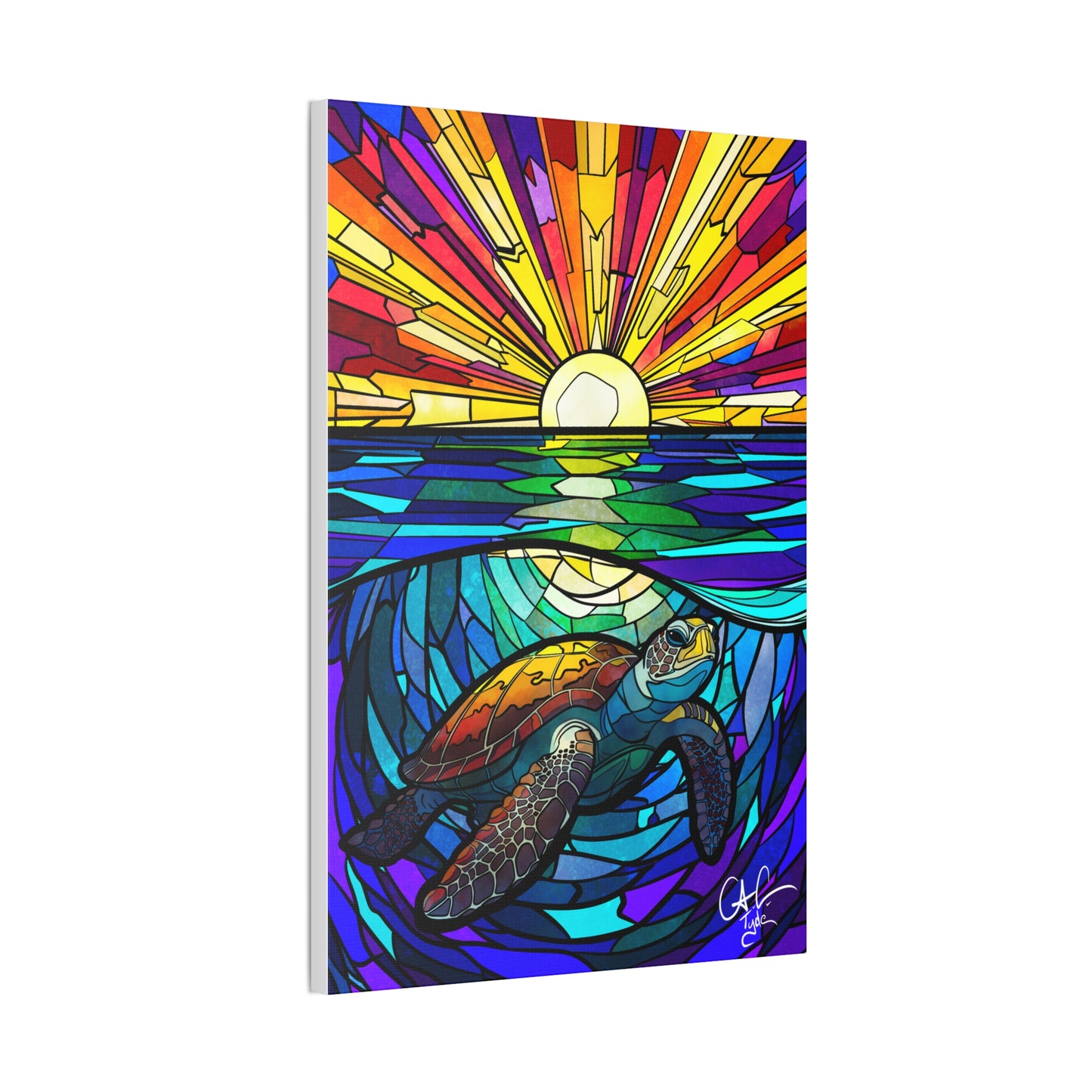 ## Honu Glass Ocean Canvas Stretched, 0.75"