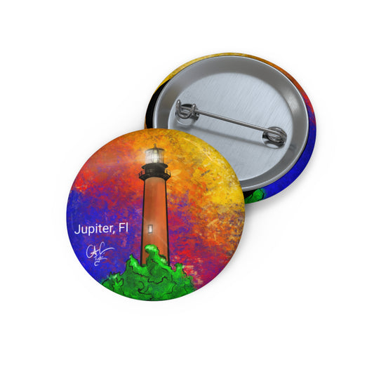 #999A Jupiter lighthouse Pin Button