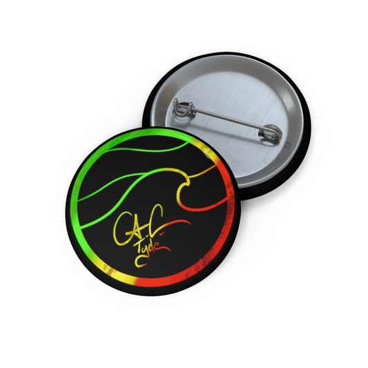 #999A A.C.Tyde Logo Rasta Pin Button