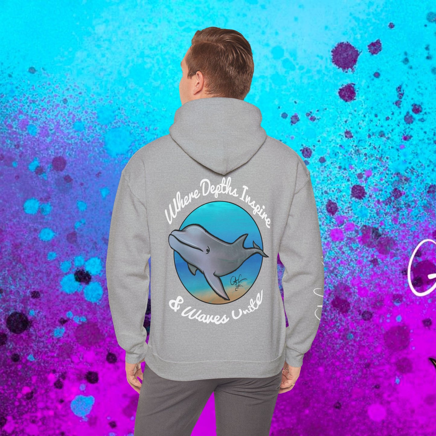#105 Flipper- Bottlenose Dolphin- Hooded Sweatshirt