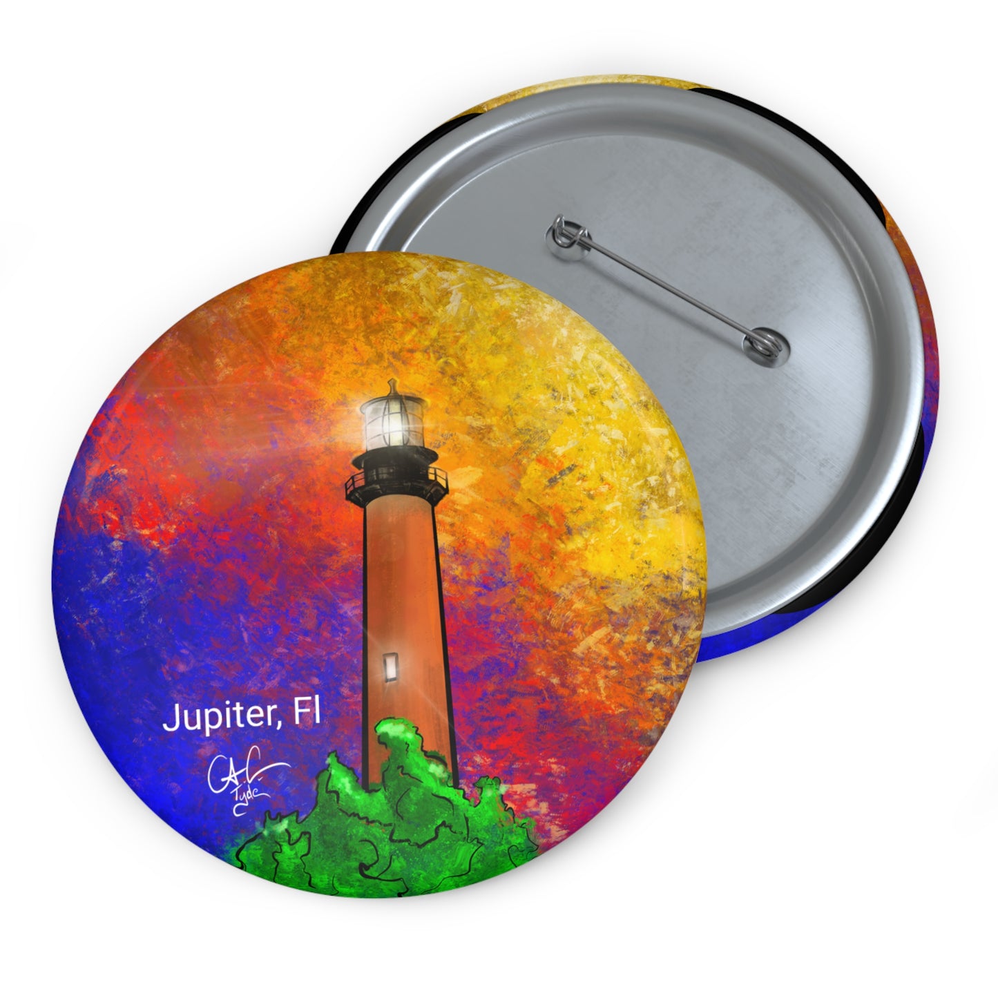 #999A Jupiter lighthouse Pin Button