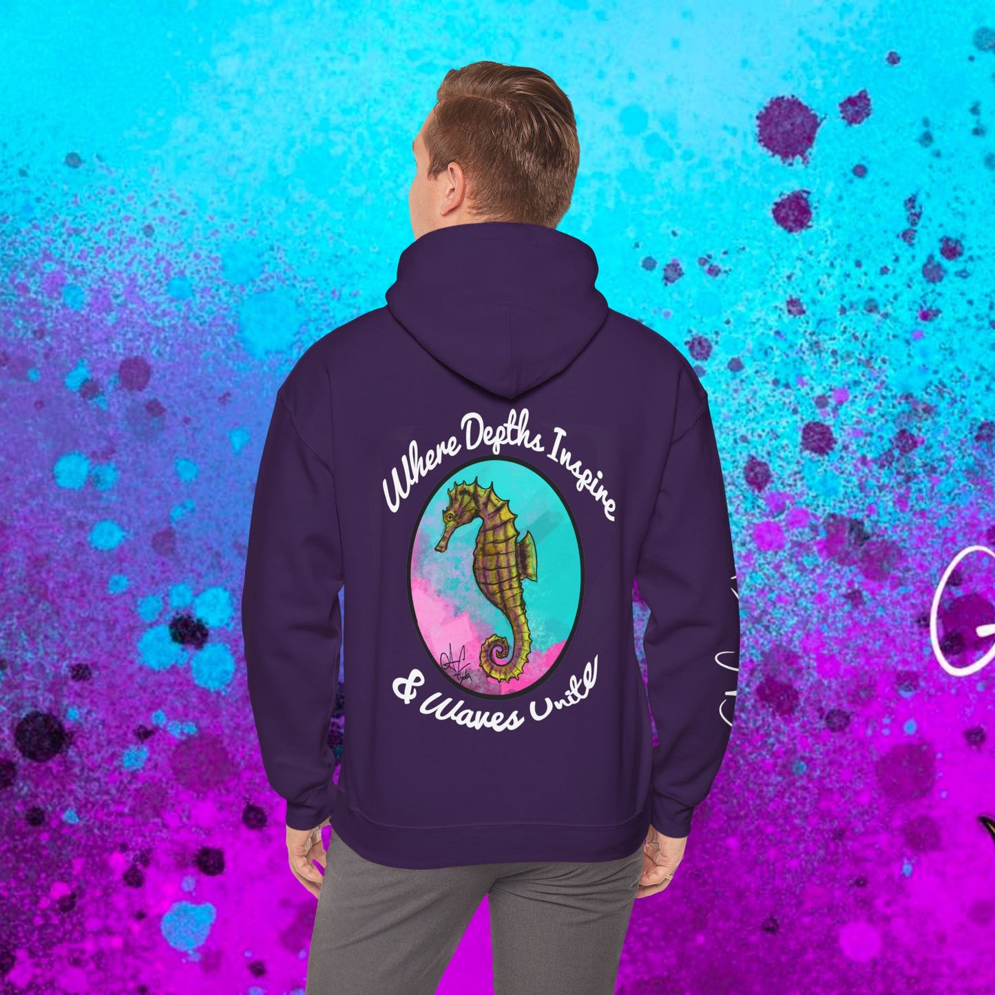 #103 Sea Pony - Lined Seahorse Hooded Sweatshirt