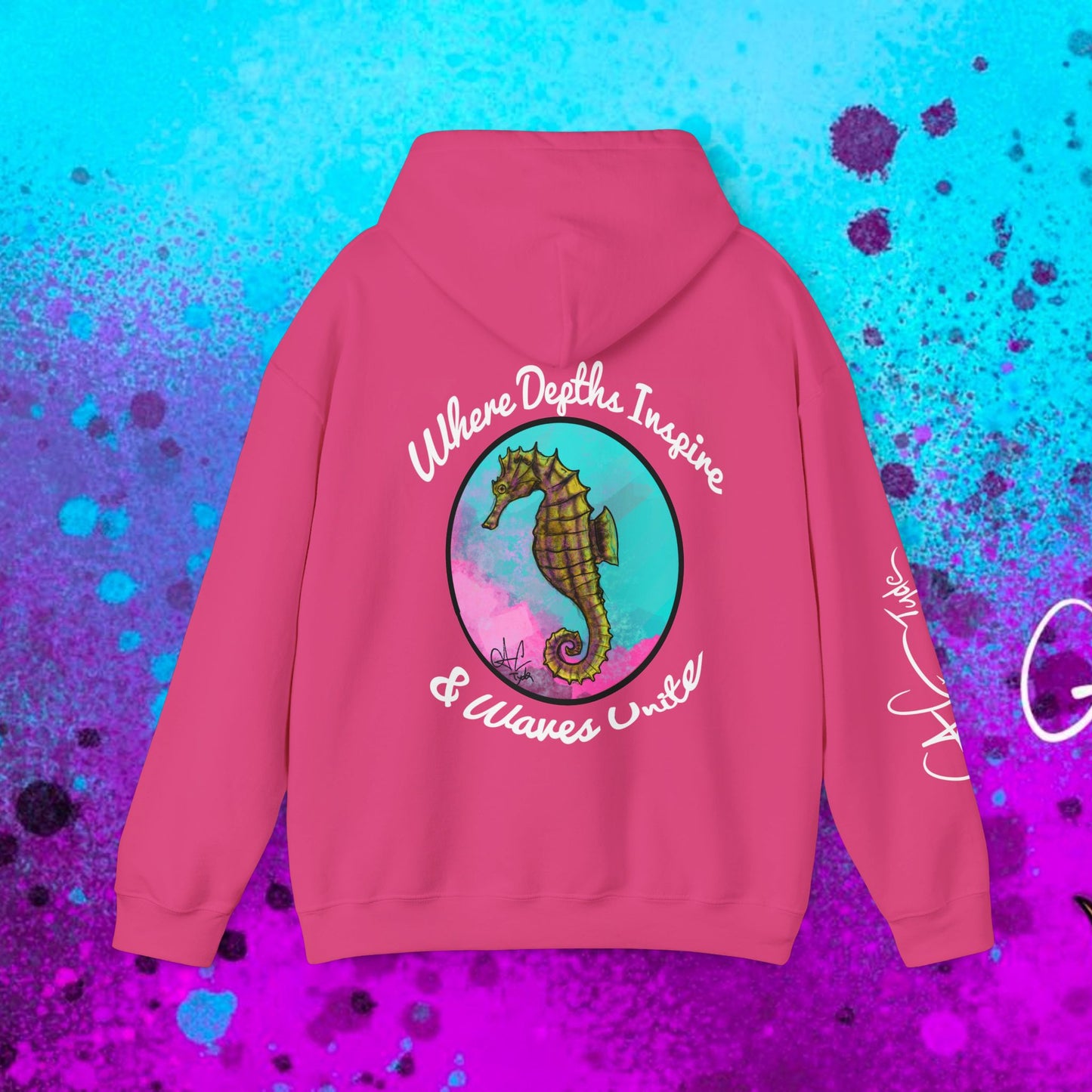 #103 Sea Pony - Lined Seahorse Hooded Sweatshirt
