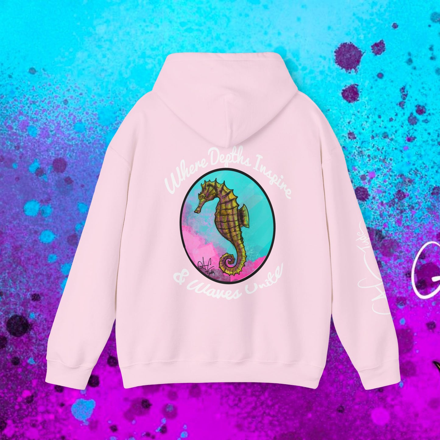 #103 Sea Pony - Lined Seahorse Hooded Sweatshirt