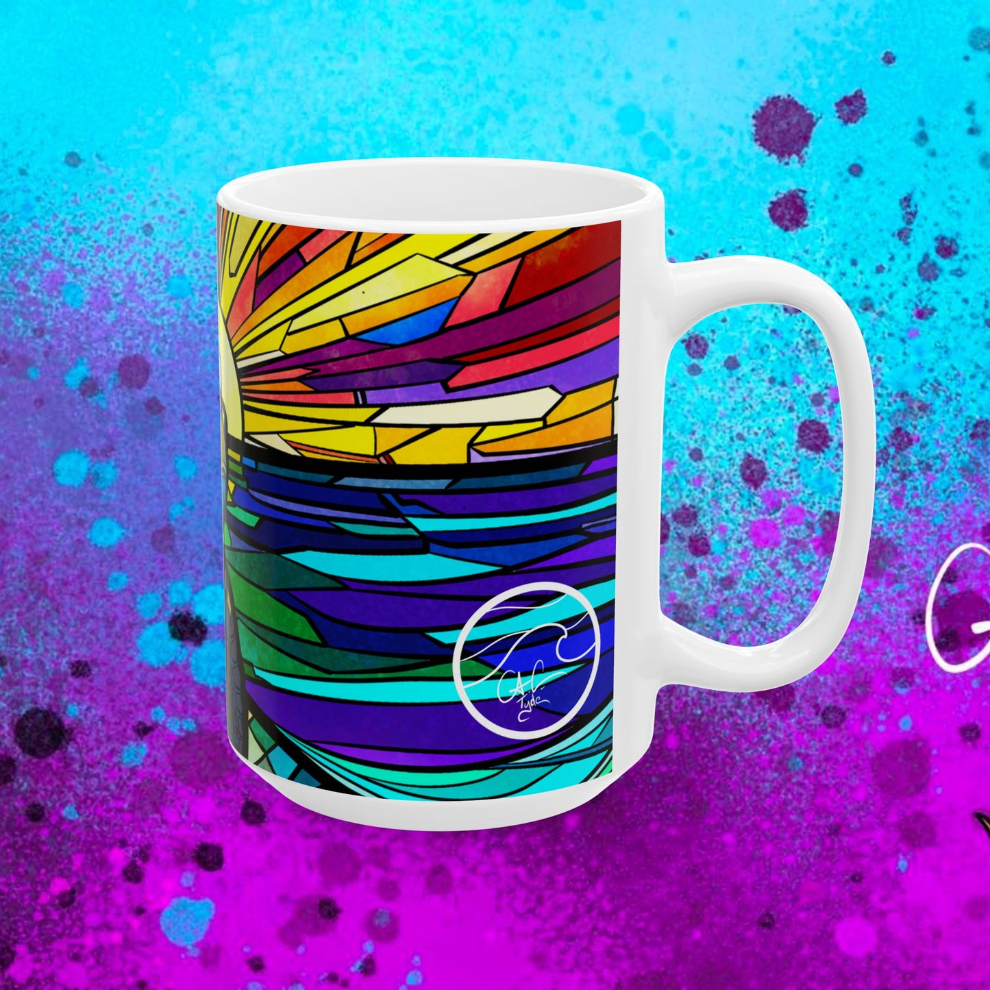 #5010 Honu Glass Ocean- Ceramic Mug, (11oz, 15oz)