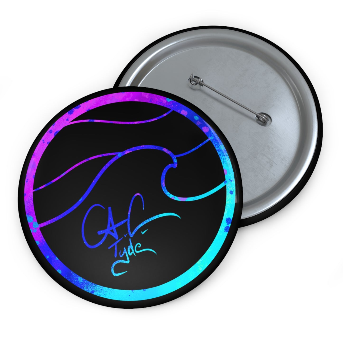 #999A A.C.Tyde Logo Cosmic Reef Pin Button
