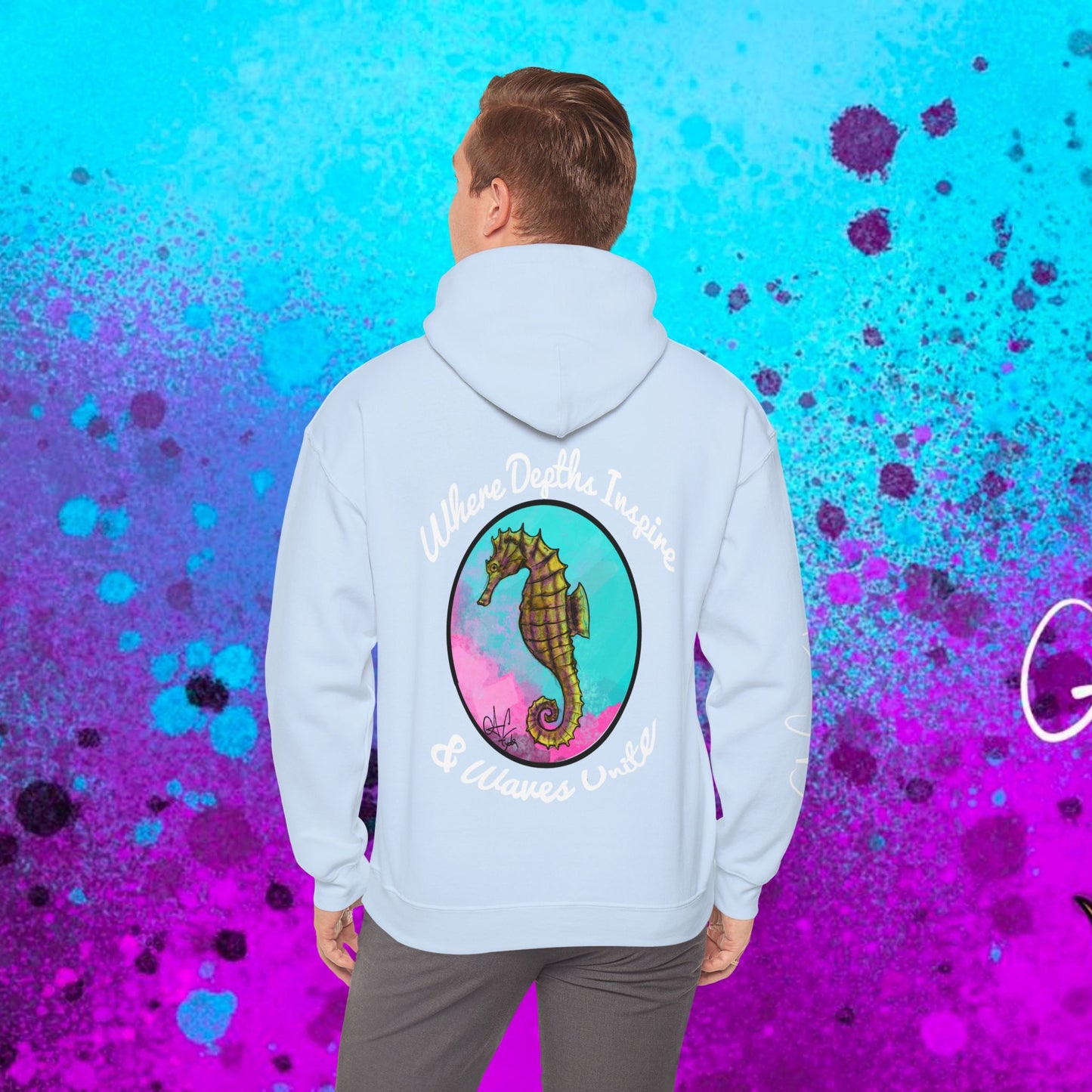 #103 Sea Pony - Lined Seahorse Hooded Sweatshirt
