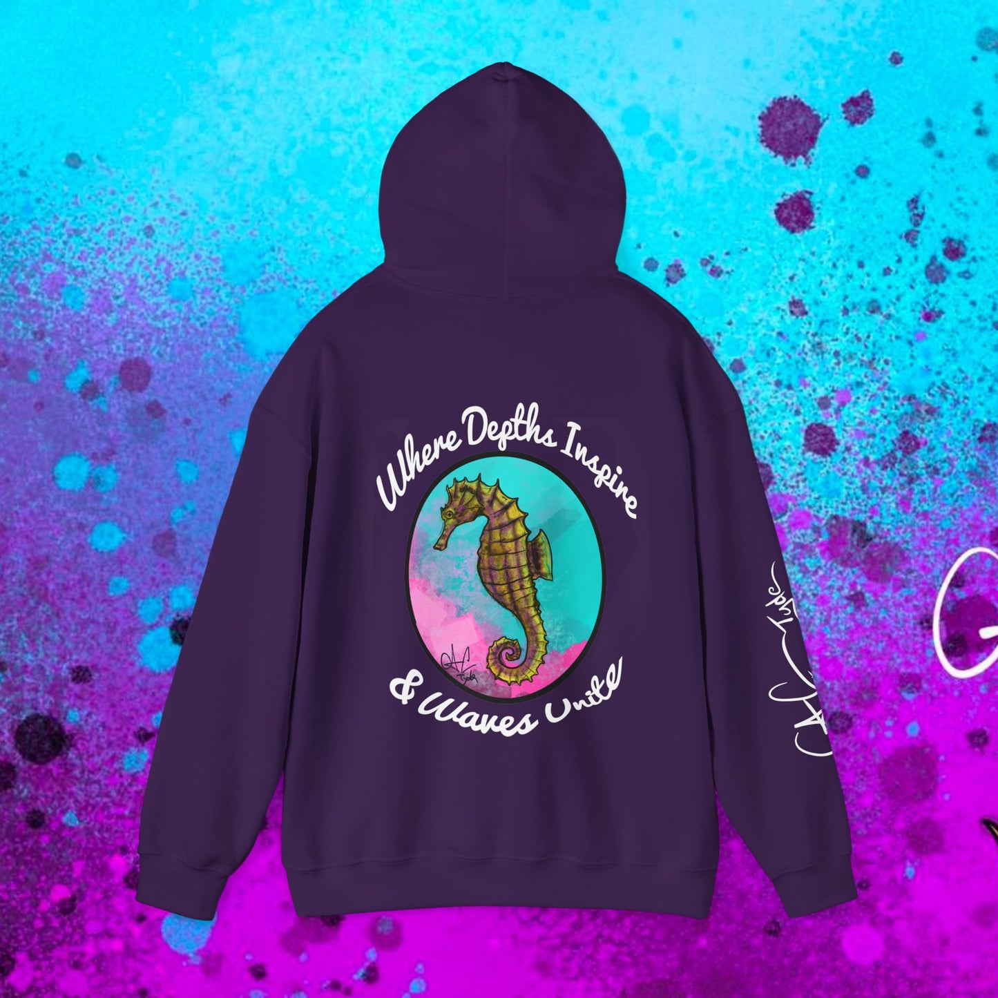 #103 Sea Pony - Lined Seahorse Hooded Sweatshirt