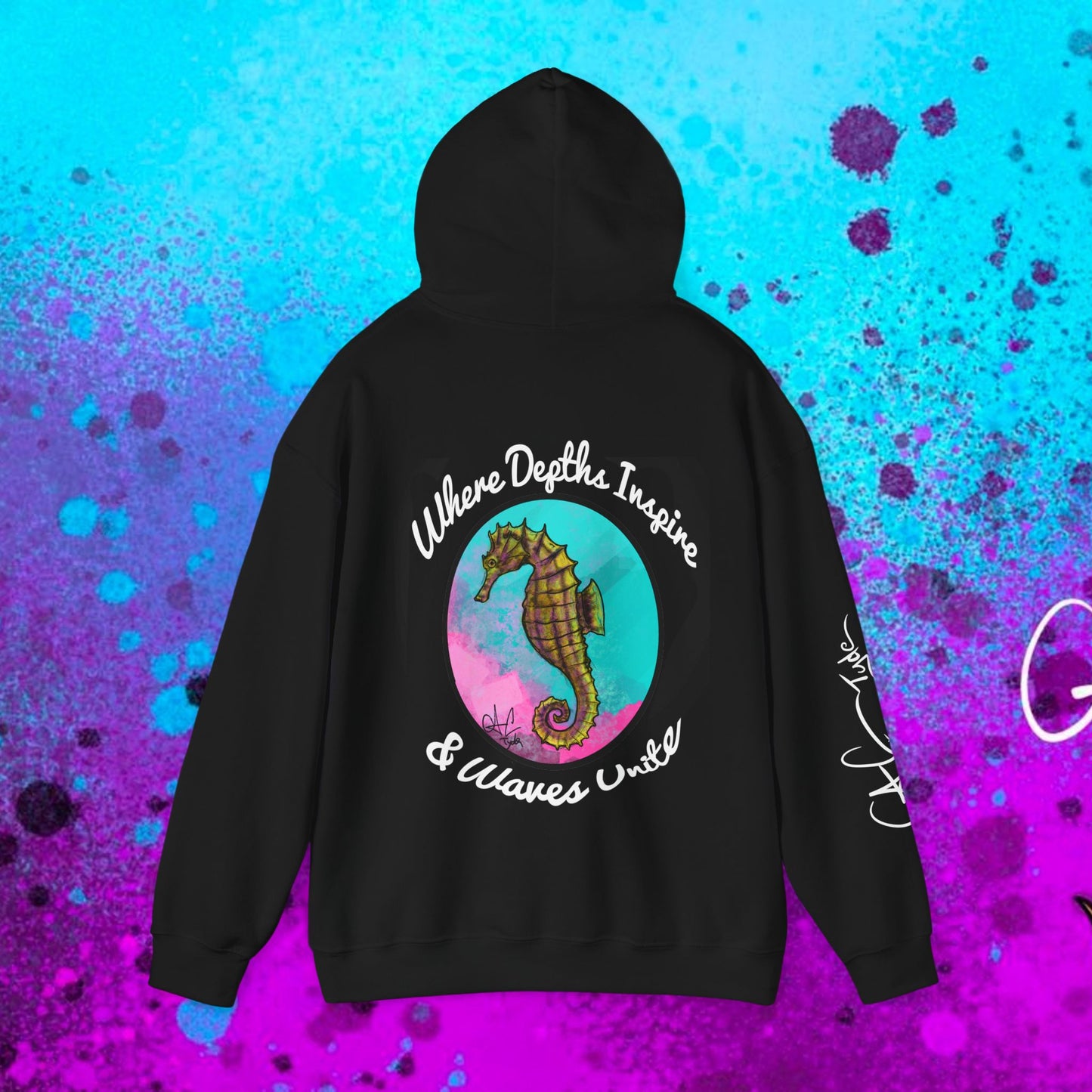 #103 Sea Pony - Lined Seahorse Hooded Sweatshirt