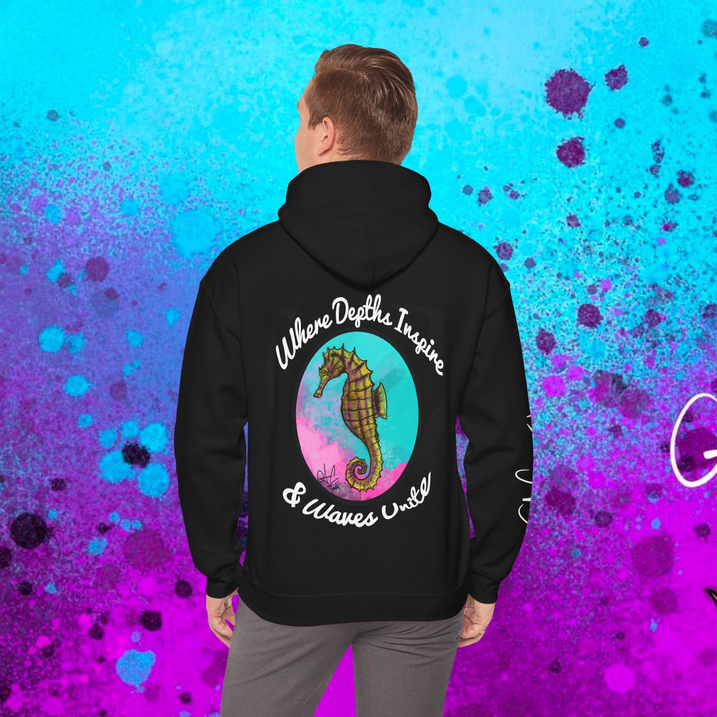 #103 Sea Pony - Lined Seahorse Hooded Sweatshirt