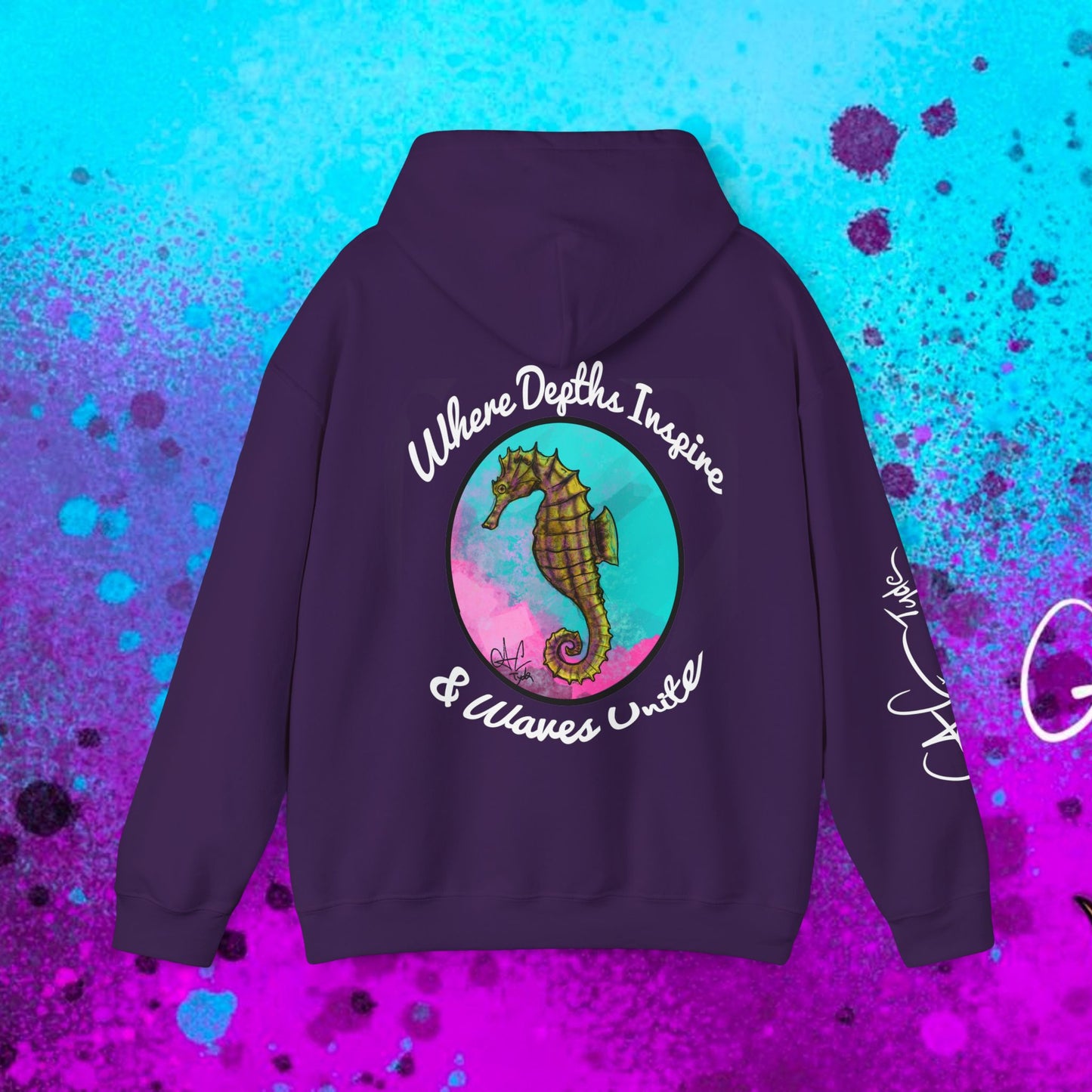 #103 Sea Pony - Lined Seahorse Hooded Sweatshirt