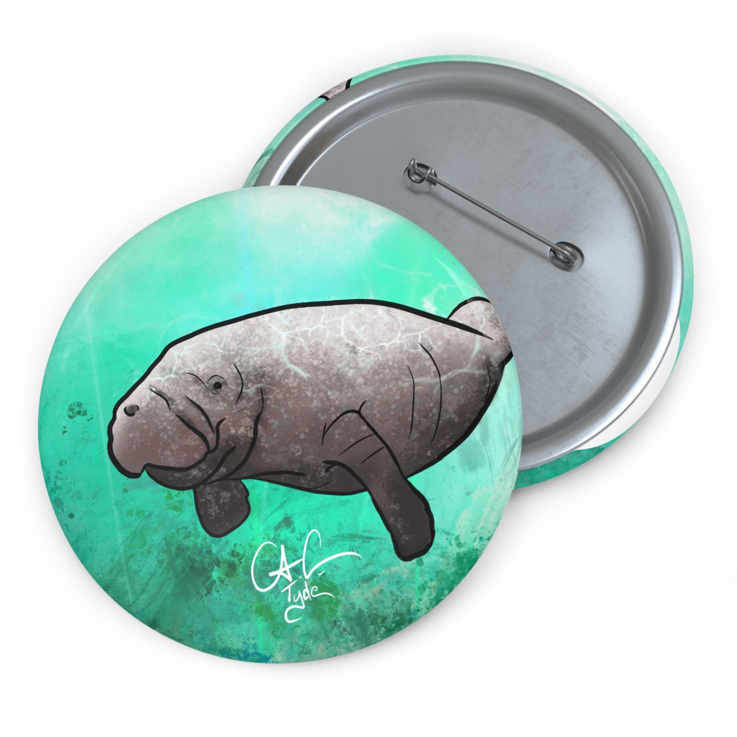 #999A Sea Cow - Manatee Pin Button