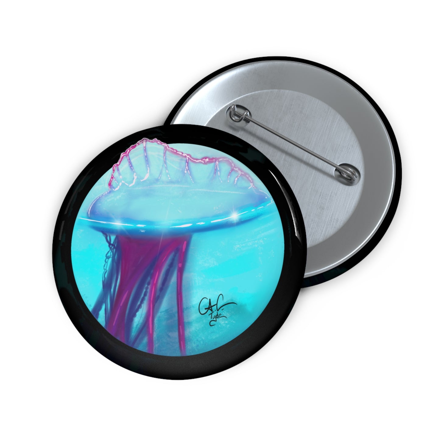 #999A Man-O-War- Portuguese man o war Pin Button