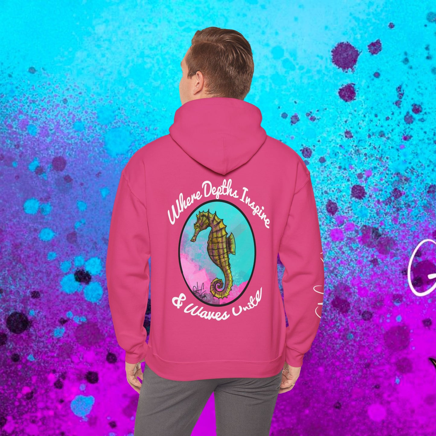 #103 Sea Pony - Lined Seahorse Hooded Sweatshirt