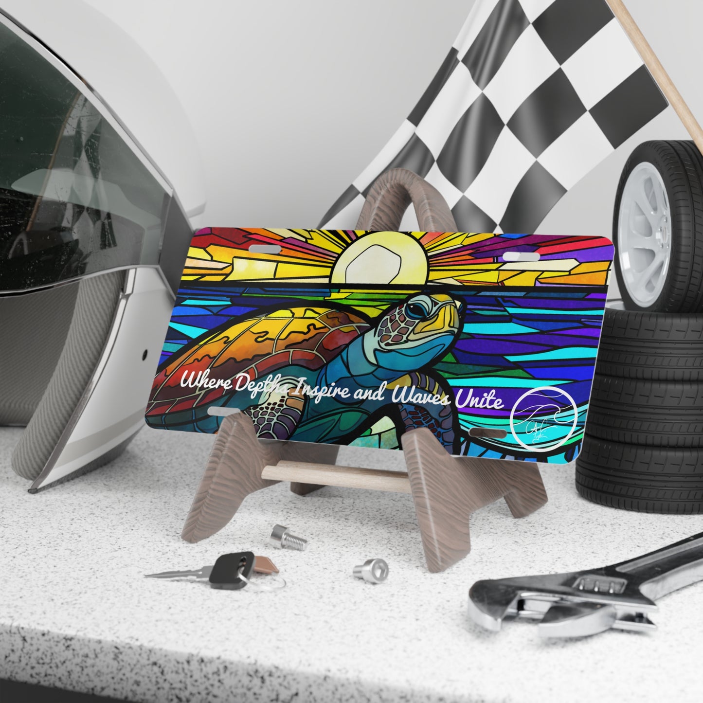 ## Honu Glass Ocean - Vanity Plate
