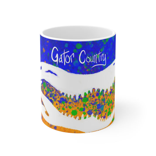 #5008 Gator Country Skull -Ceramic Mug 11oz