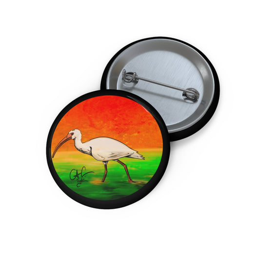 #999A Florida Chicken- Ibis Pin Button
