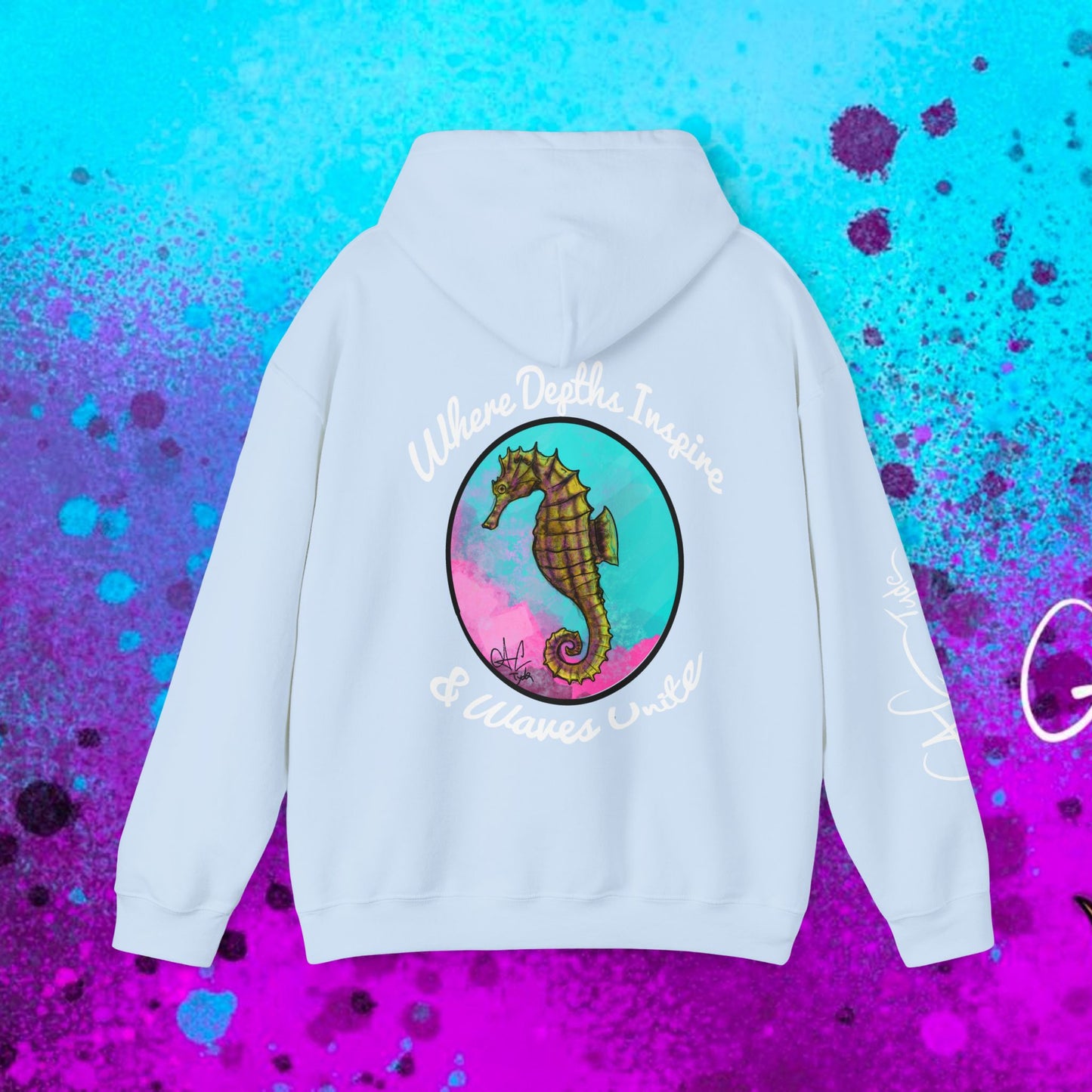 #103 Sea Pony - Lined Seahorse Hooded Sweatshirt