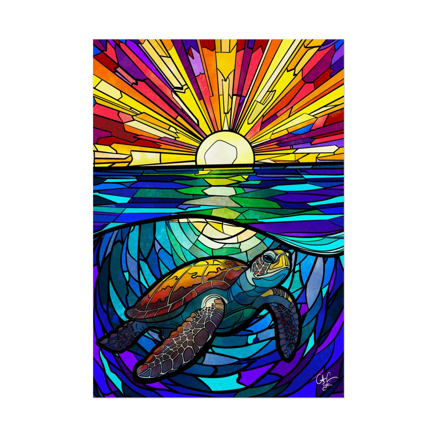 ## Honu Glass Ocean -Rolled Posters (2 sizes)