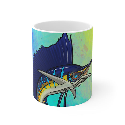 #5005 Sails in the air- Sailfish Ceramic Mug 11oz