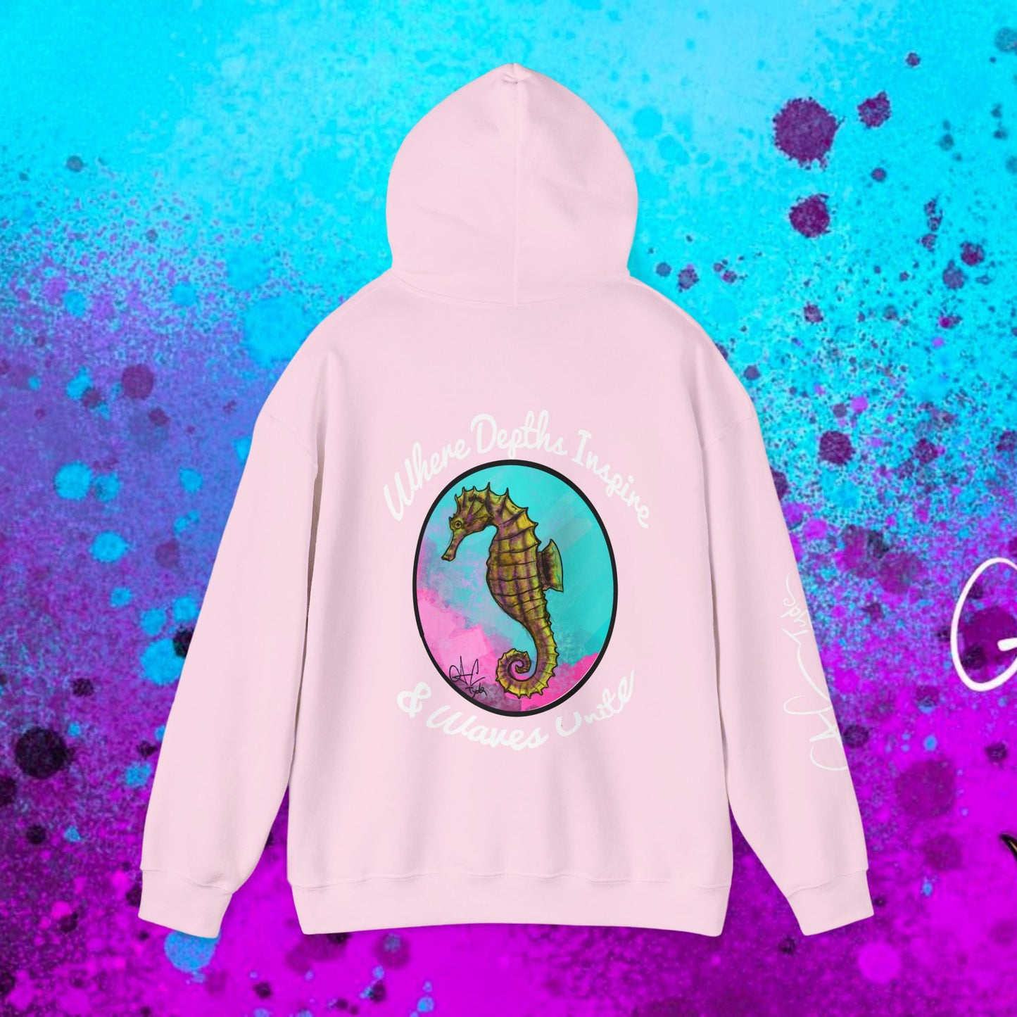 #103 Sea Pony - Lined Seahorse Hooded Sweatshirt