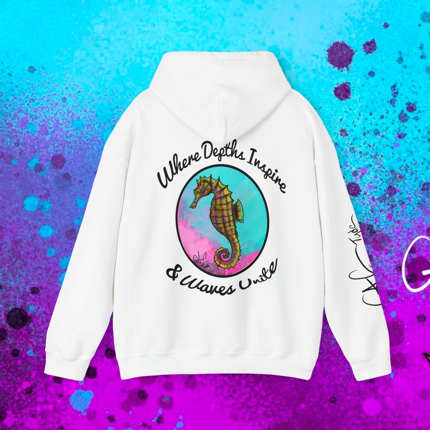 #103 Sea Pony - Lined Seahorse Hooded Sweatshirt