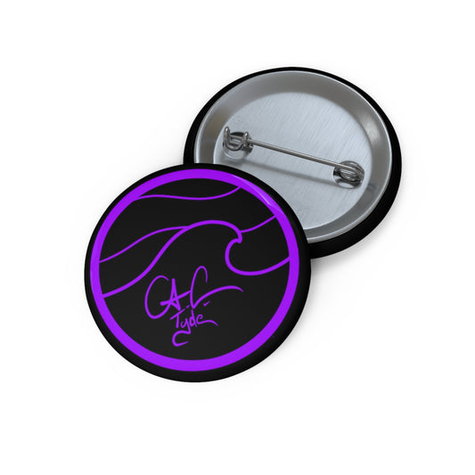 #999a A.C. Tyde Logo - Purple Pin Button