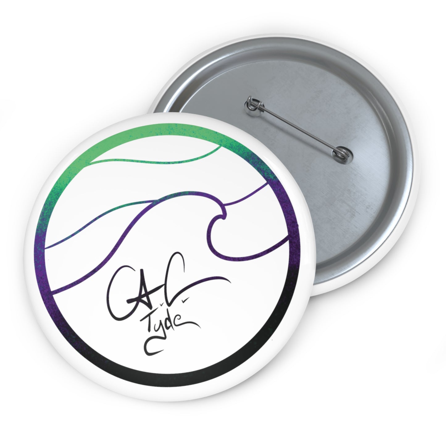 #999A A.C.Tyde Logo Deep Aura Pin Button
