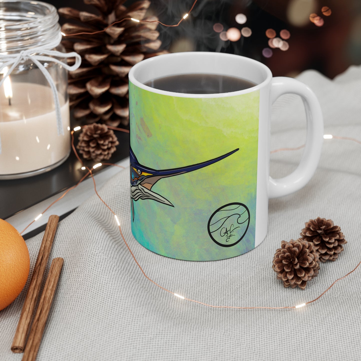 #5005 Sails in the air- Sailfish Ceramic Mug 11oz