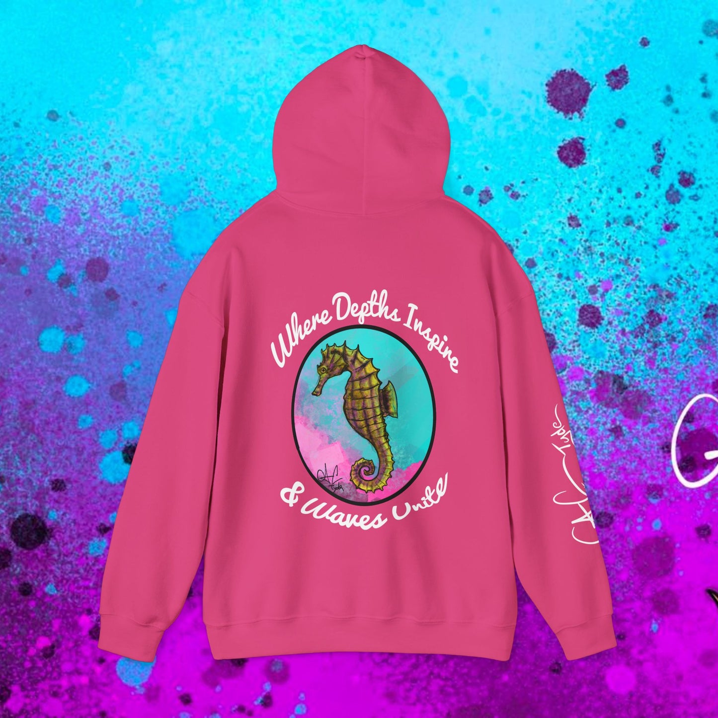 #103 Sea Pony - Lined Seahorse Hooded Sweatshirt