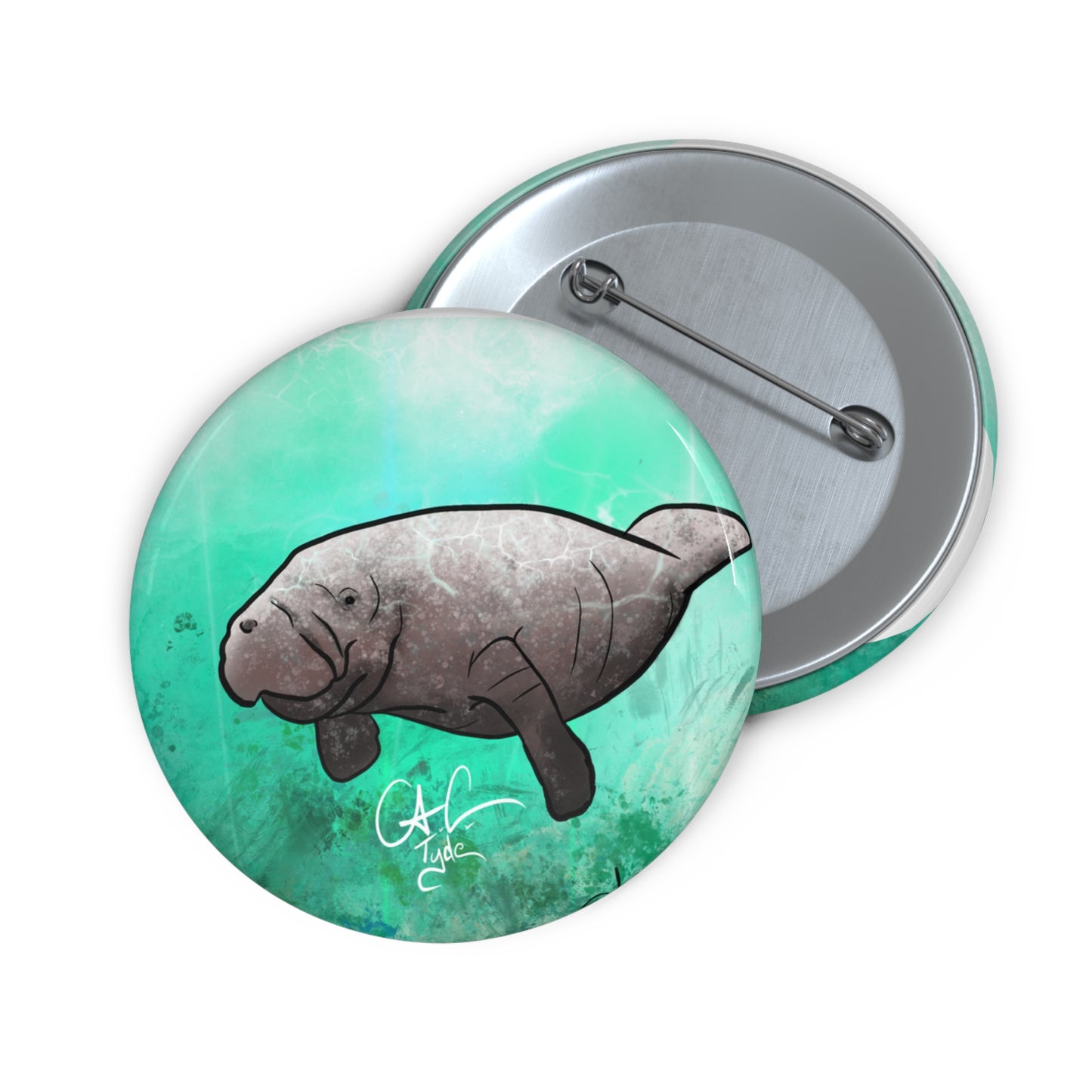 #999A Sea Cow - Manatee Pin Button