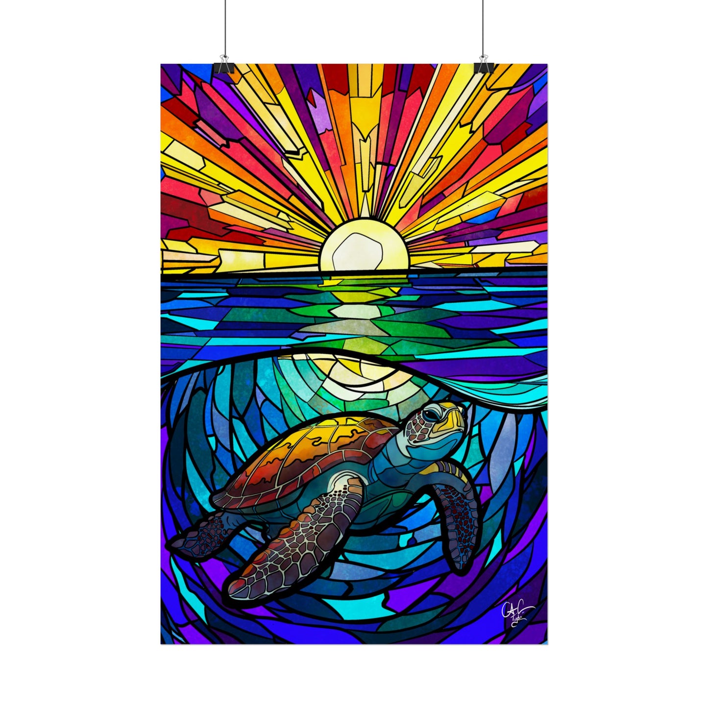 ## Honu Glass Ocean -Rolled Posters (2 sizes)