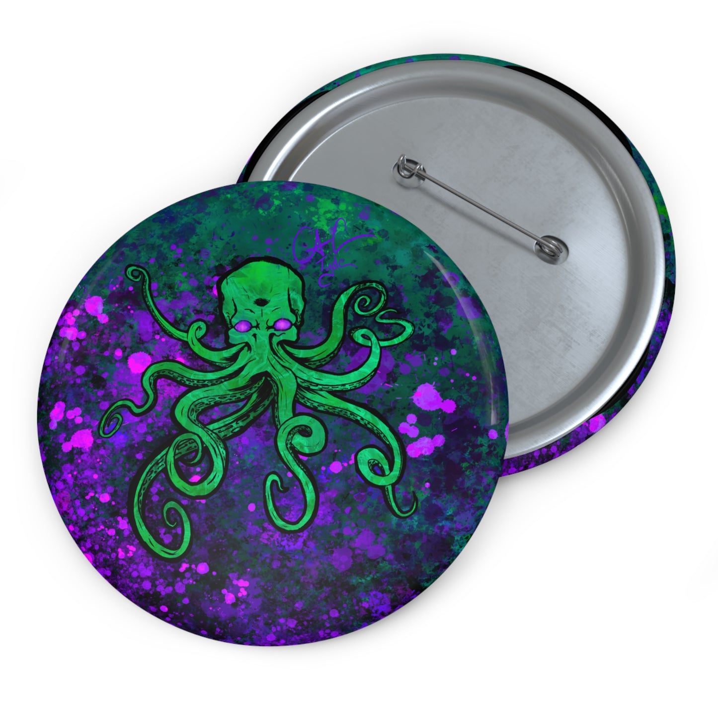 #999A- Beware the Deep- Kraken Pin Button