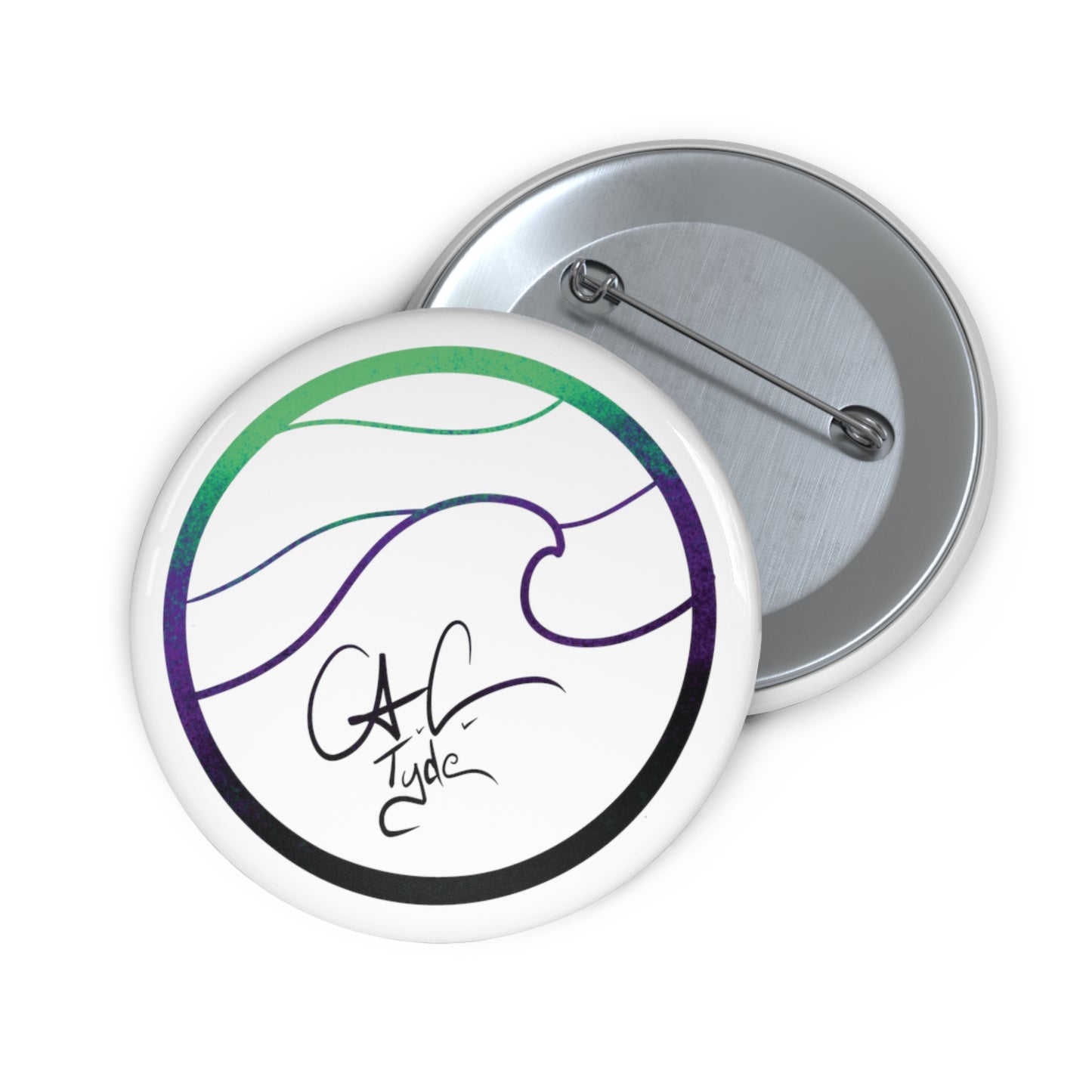 #999A A.C.Tyde Logo Deep Aura Pin Button