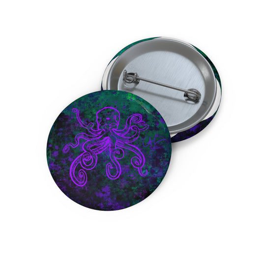 #999A- Beware the Deep- Kraken outline Custom Pin Button