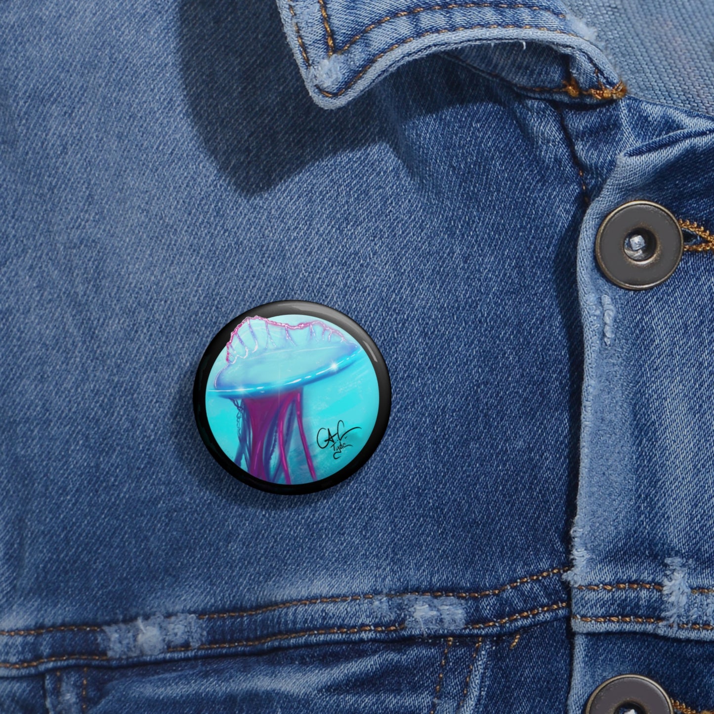 #999A Man-O-War- Portuguese man o war Pin Button