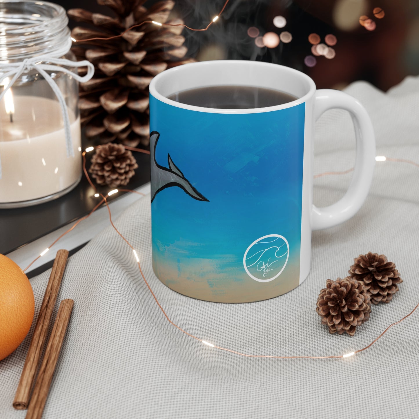 #5006 Flipper- Bottle Nose Dolphin Ceramic Mug 11oz