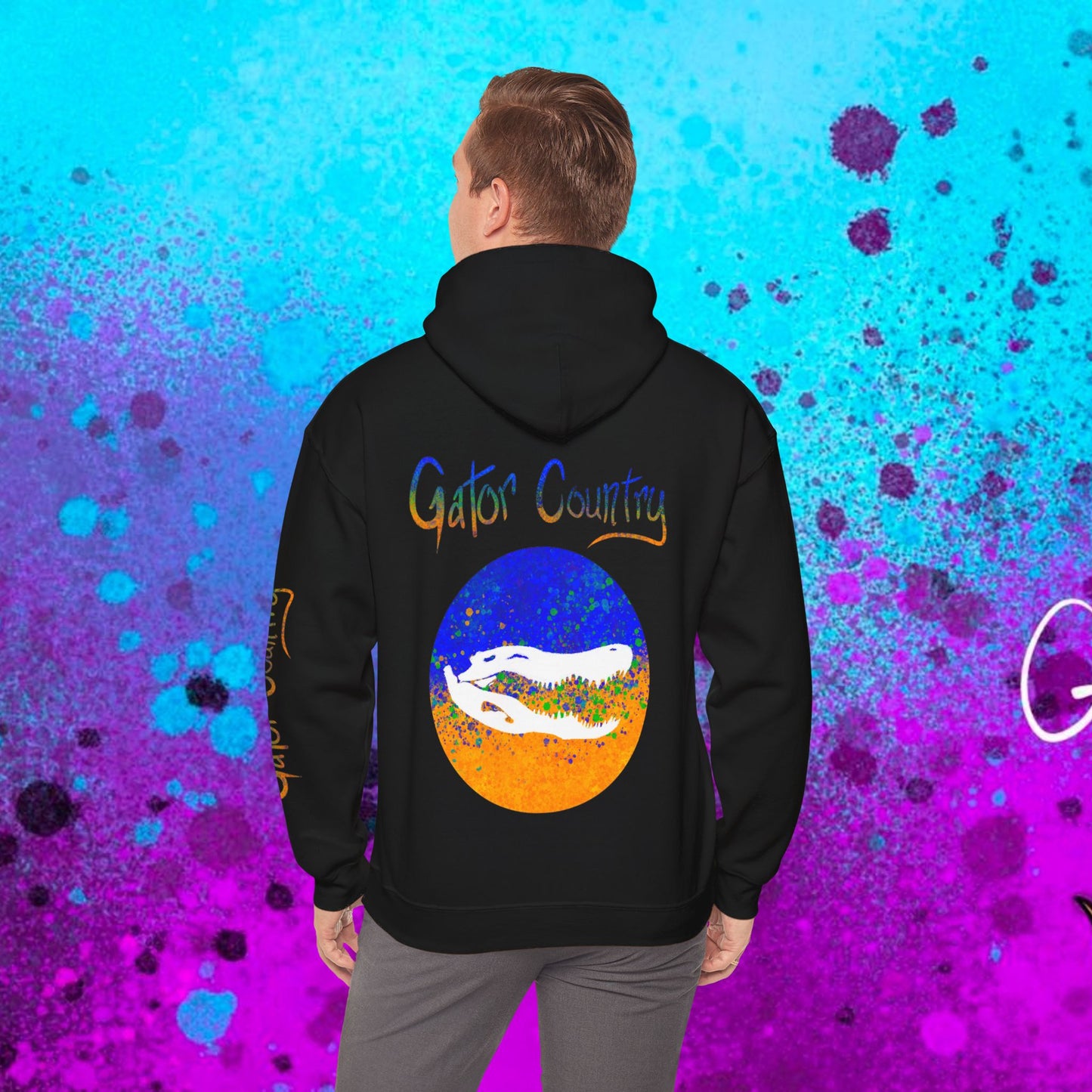 #106 Gator Country Skull Hooded Sweatshirt