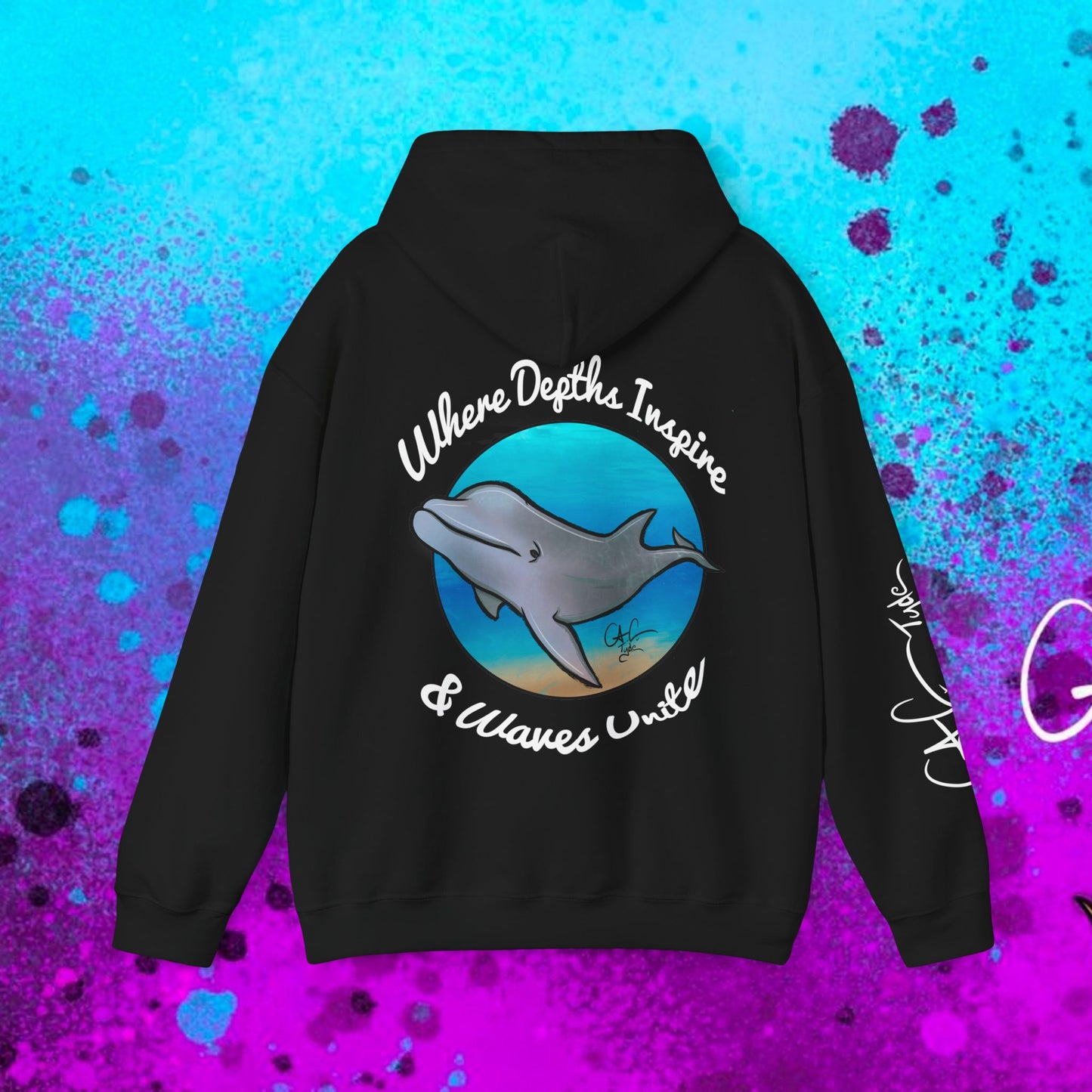 #105 Flipper- Bottlenose Dolphin- Hooded Sweatshirt