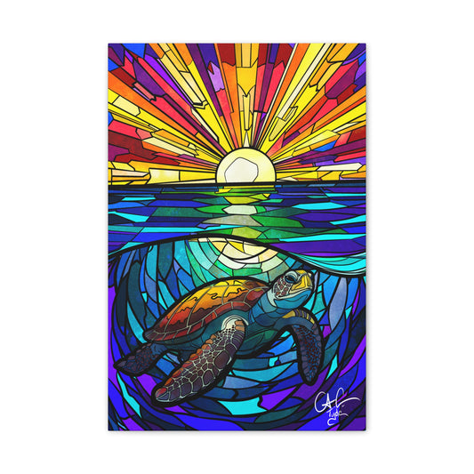 ## Honu Glass Ocean Canvas Stretched, 0.75"